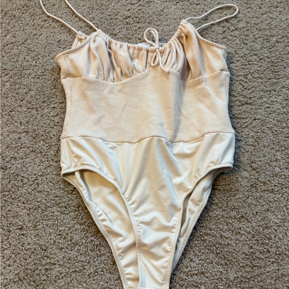 Princess Polly Tops - Princess Polly Cream Bodysuit